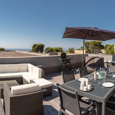Le Vallat Vue Mer Cassis Terrasse Privative Spa Jacuzzi Barbecue Calanques Exterior foto